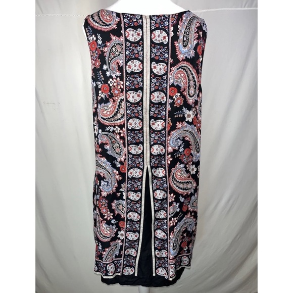 J. Jill Paisley Aline Dress Multicilor Sleeveles Cut Away Back Lined Size L / T - Picture 8 of 8